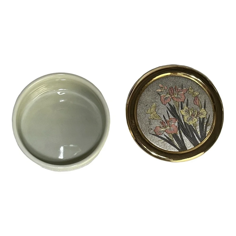 Vintage Art of Chokin‎ Porcelain Covered Trinket Box